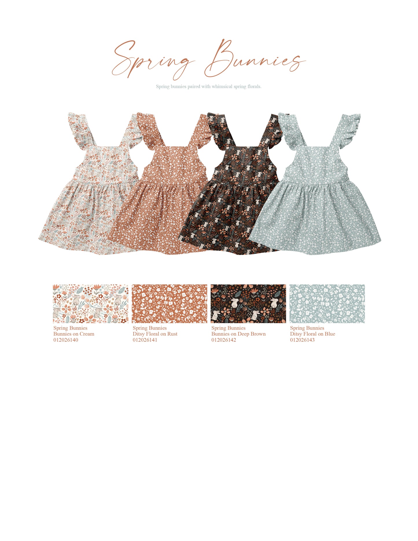 Spring Bunnies: Bunnies on Cream | Pebble Stone Knit Fabric