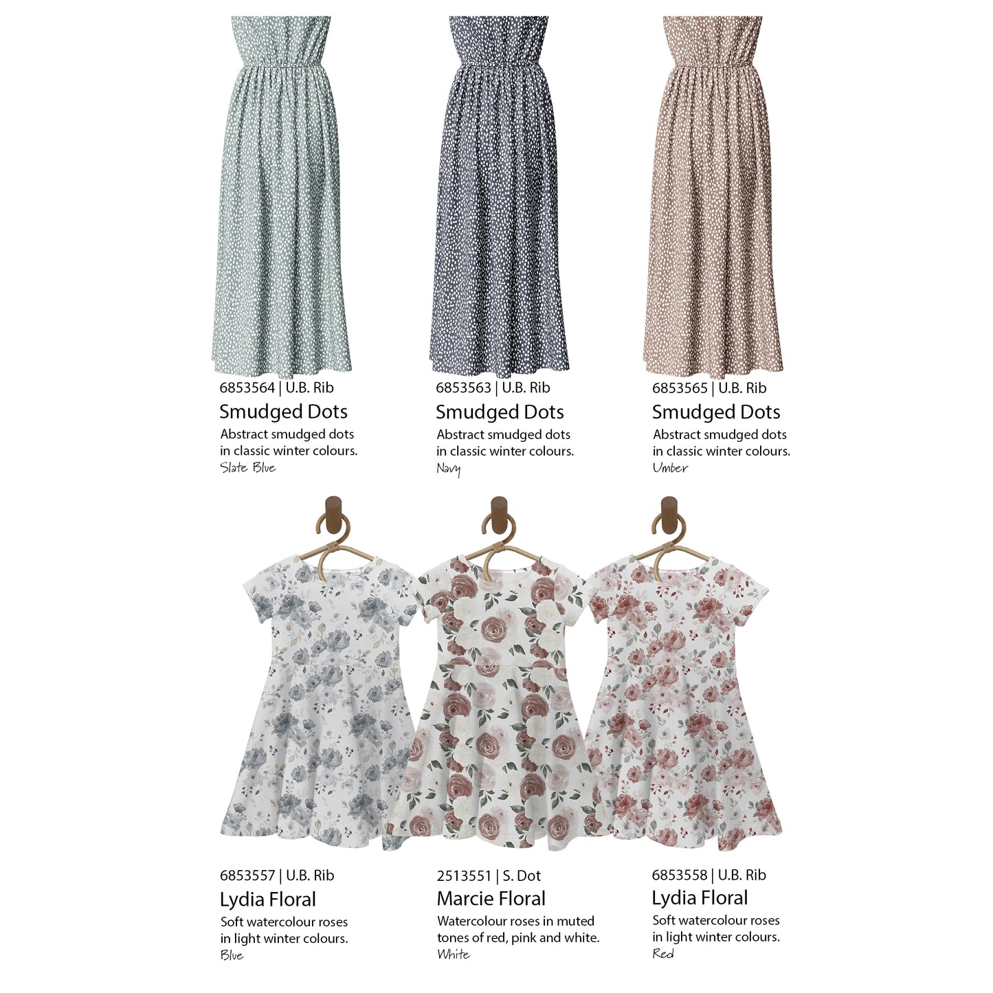 Marcie Floral | Swiss Dot Knit Fabric