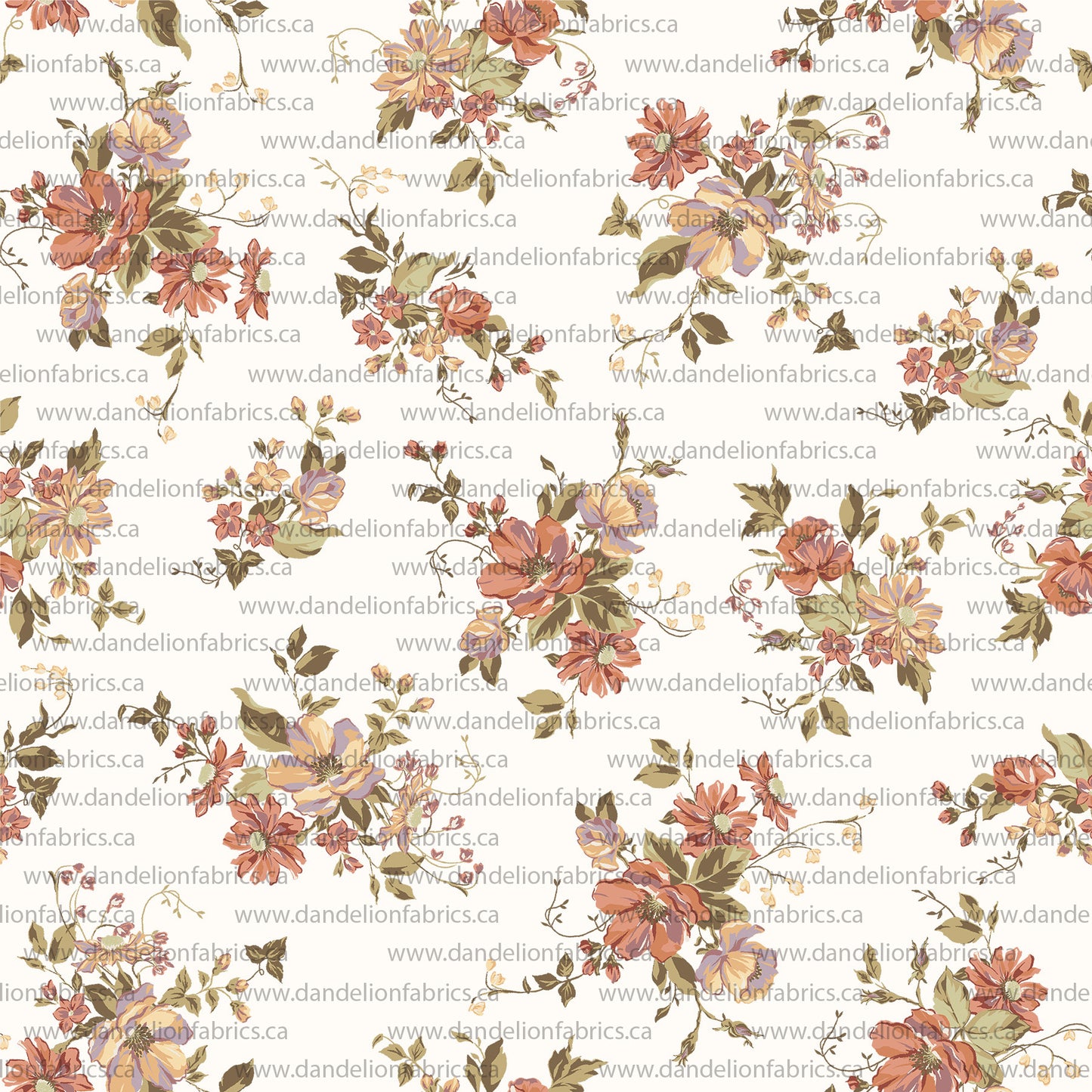 Jane Vintage Floral in Cream | Summer Breeze Knit Fabric