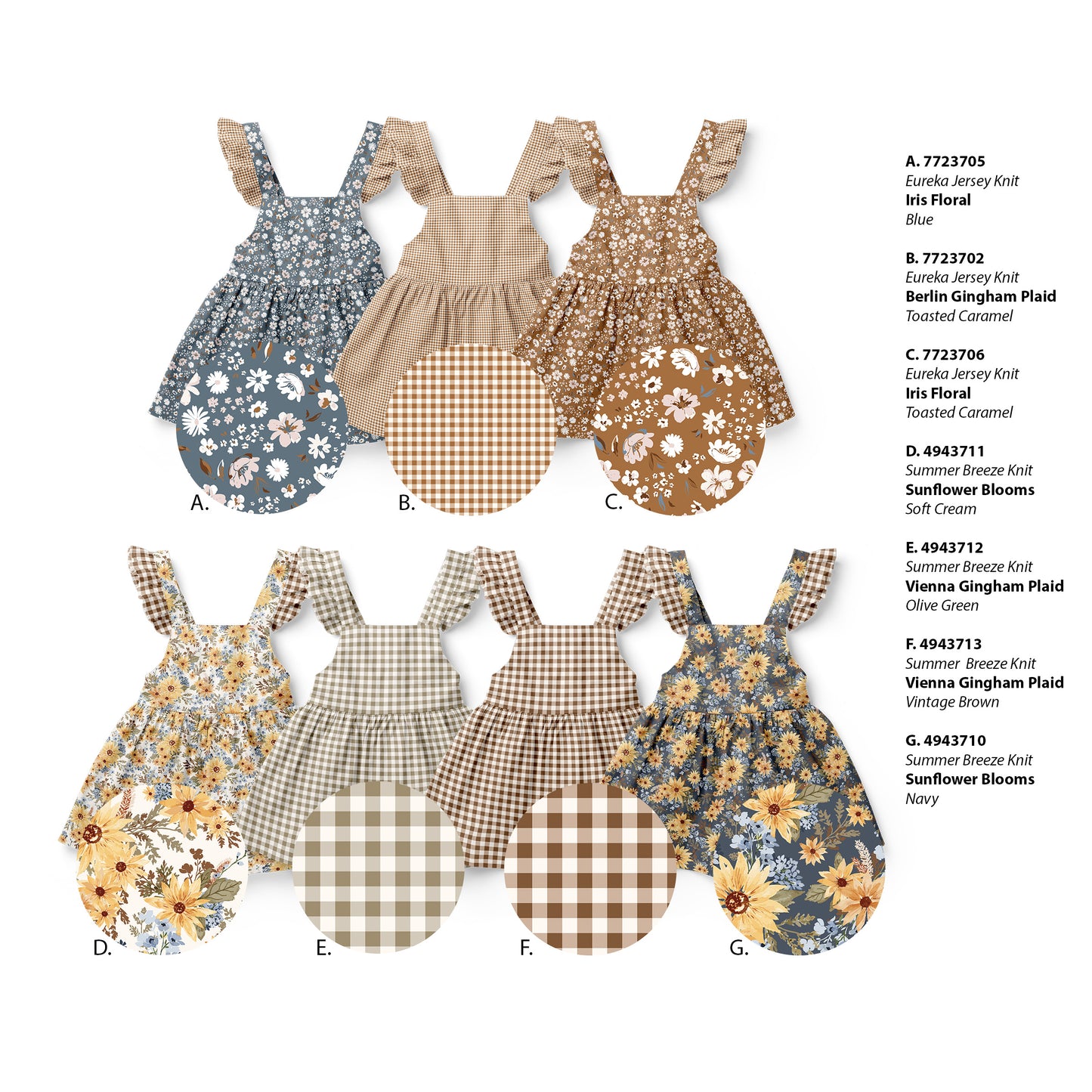 Iris Floral in Blue | Eureka Jersey Knit Fabric