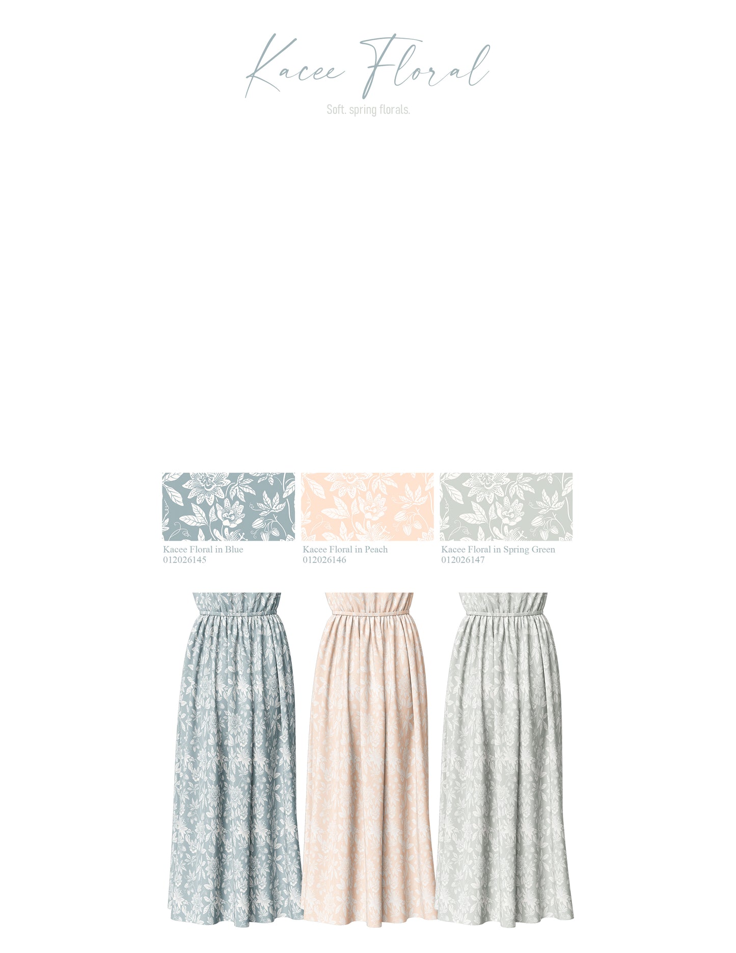 Kacee Floral in Blue | Starling Diamond Dot Woven Fabric