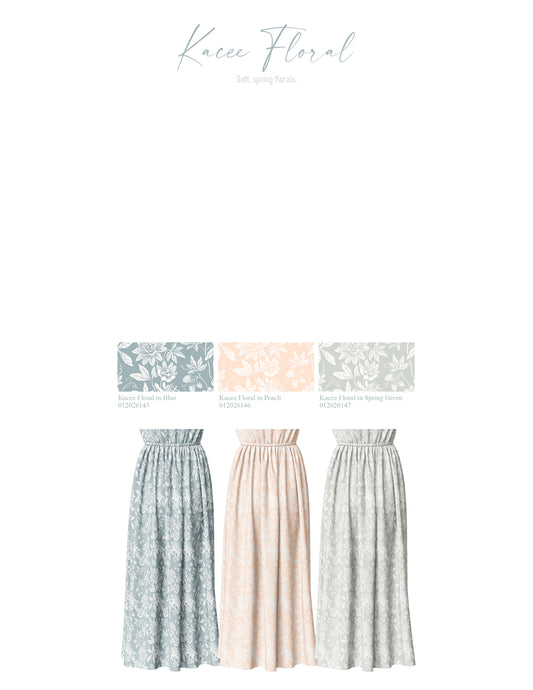 Kacee Floral in Blue | Starling Diamond Dot Woven Fabric