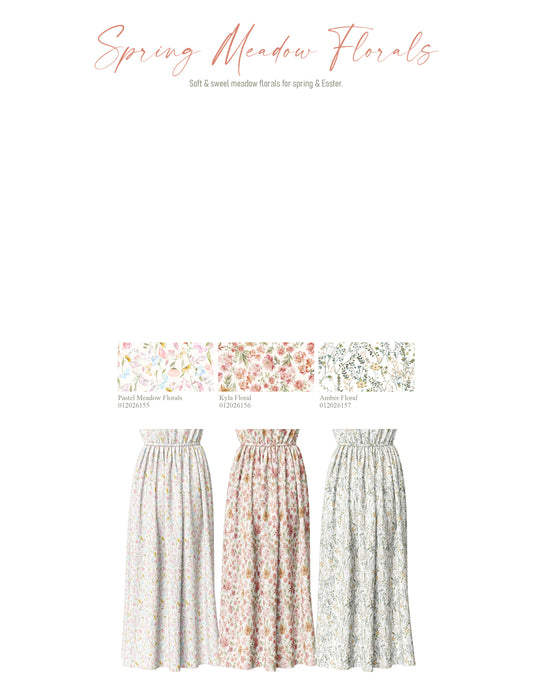 Kyla Floral | Starling Diamond Dot Woven Fabric