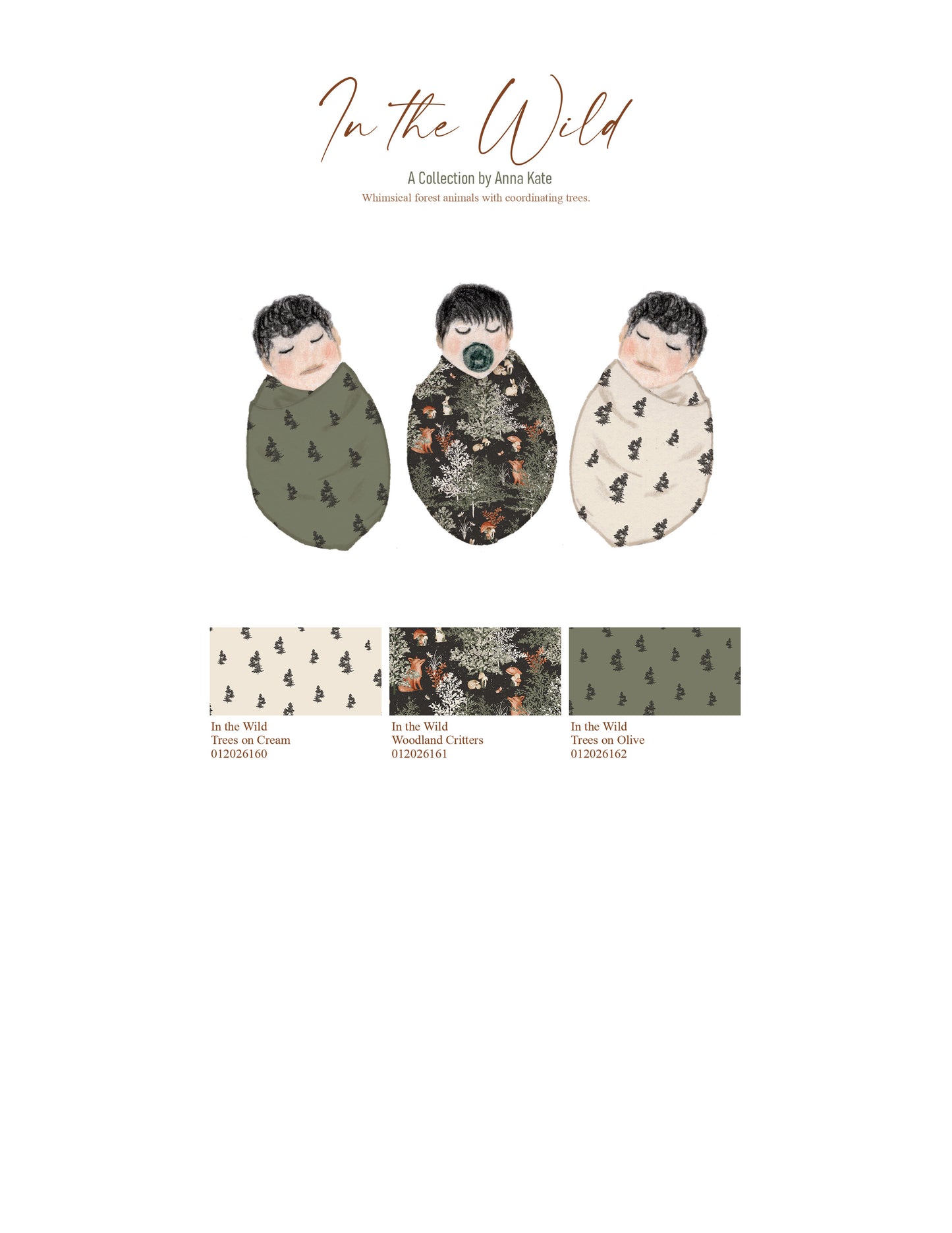 In the Wild: Trees in Olive | Pebble Stone Knit Fabric