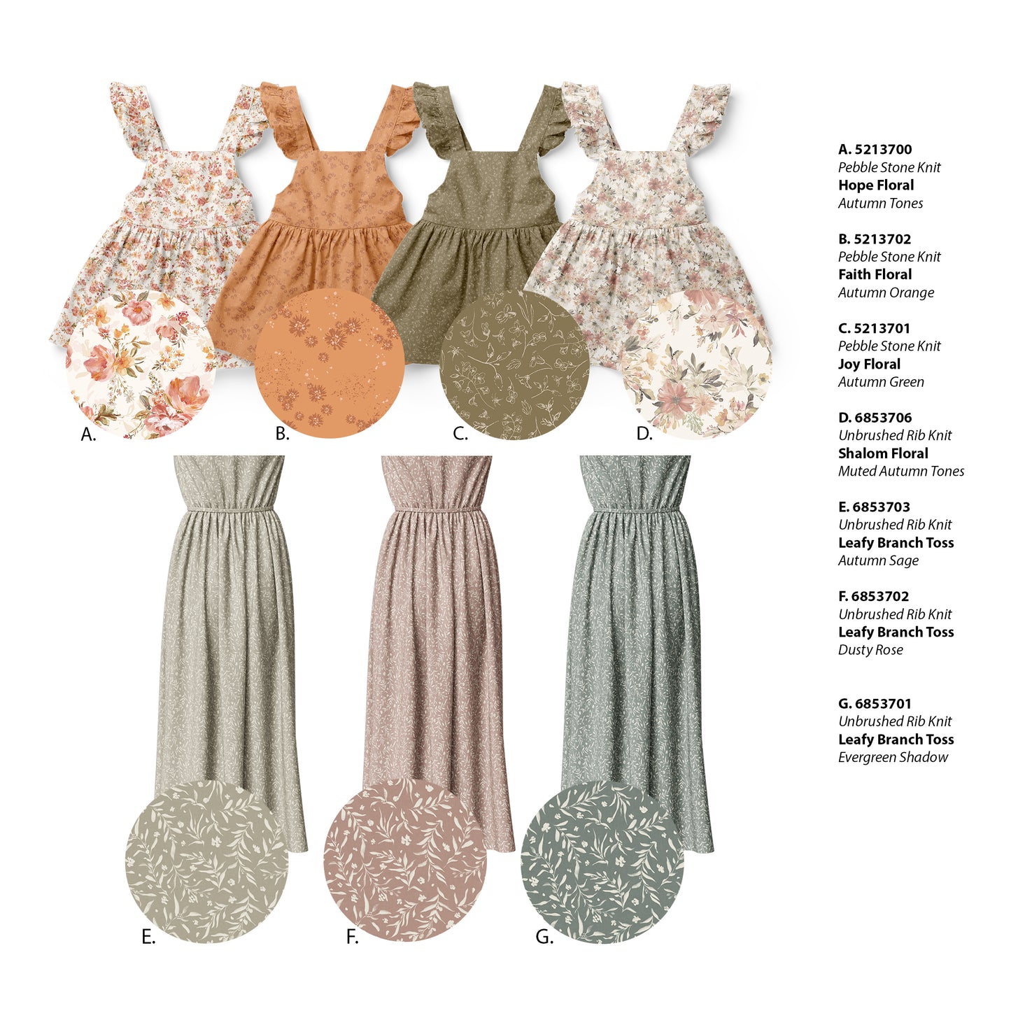 Leafy Branch Toss in Autumn Sage | Unbrushed Rib Knit Fabric