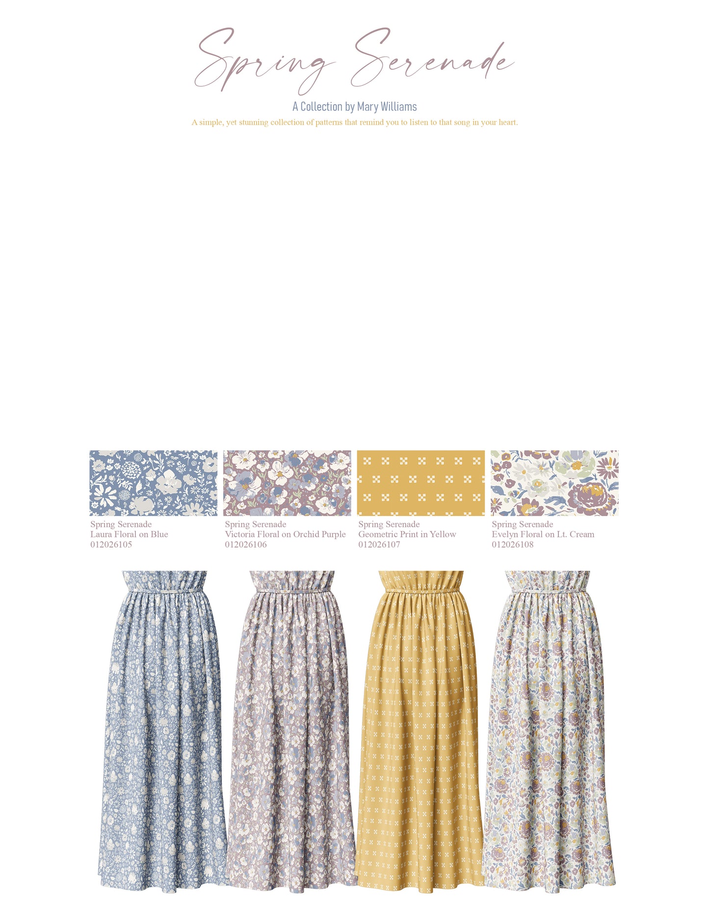 Spring Serenade: Laura Floral in Blue | Chickadee Unbrushed Rib Knit Fabric