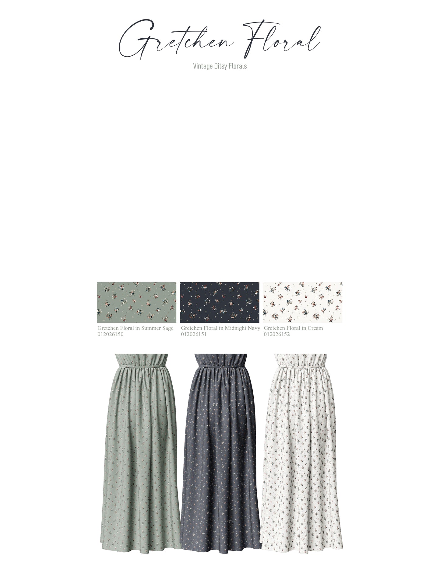 Gretchen Floral in Summer Sage | Pebble Stone Knit Fabric