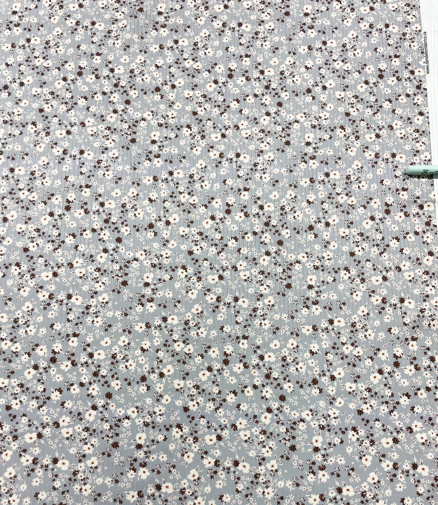 Bethany Floral in Blue | Calgary Rib Knit Fabric