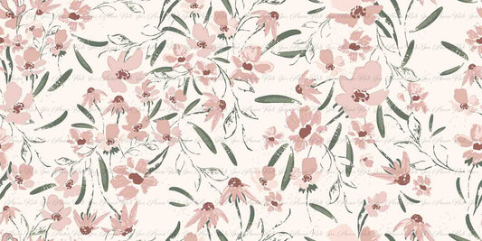 Wildflower Dreams: Bloom in Lt. Cream | Pebble Stone Knit Fabric