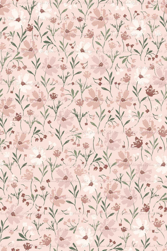 Wildflower Dreams: Blush in Pink | Pebble Stone Knit Fabric