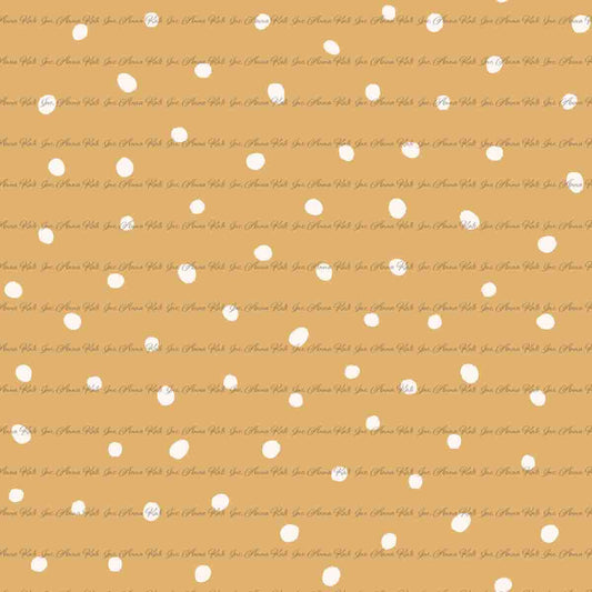 Loretta Goose: Scattered Dots in Yellow | Pebble Stone Knit Fabric