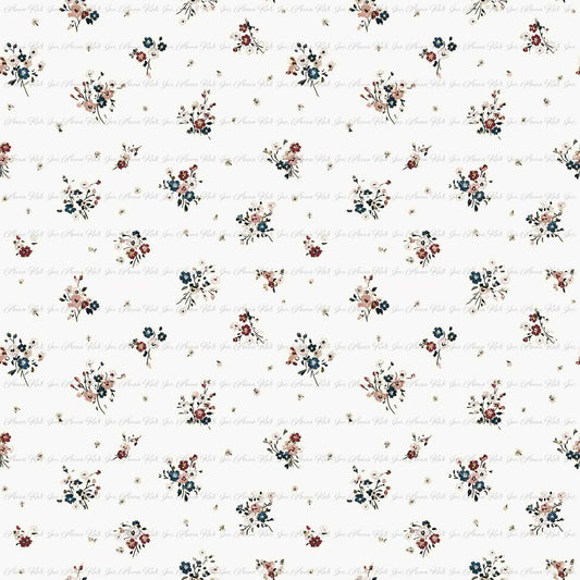 Gretchen Floral in Cream | Pebble Stone Knit Fabric