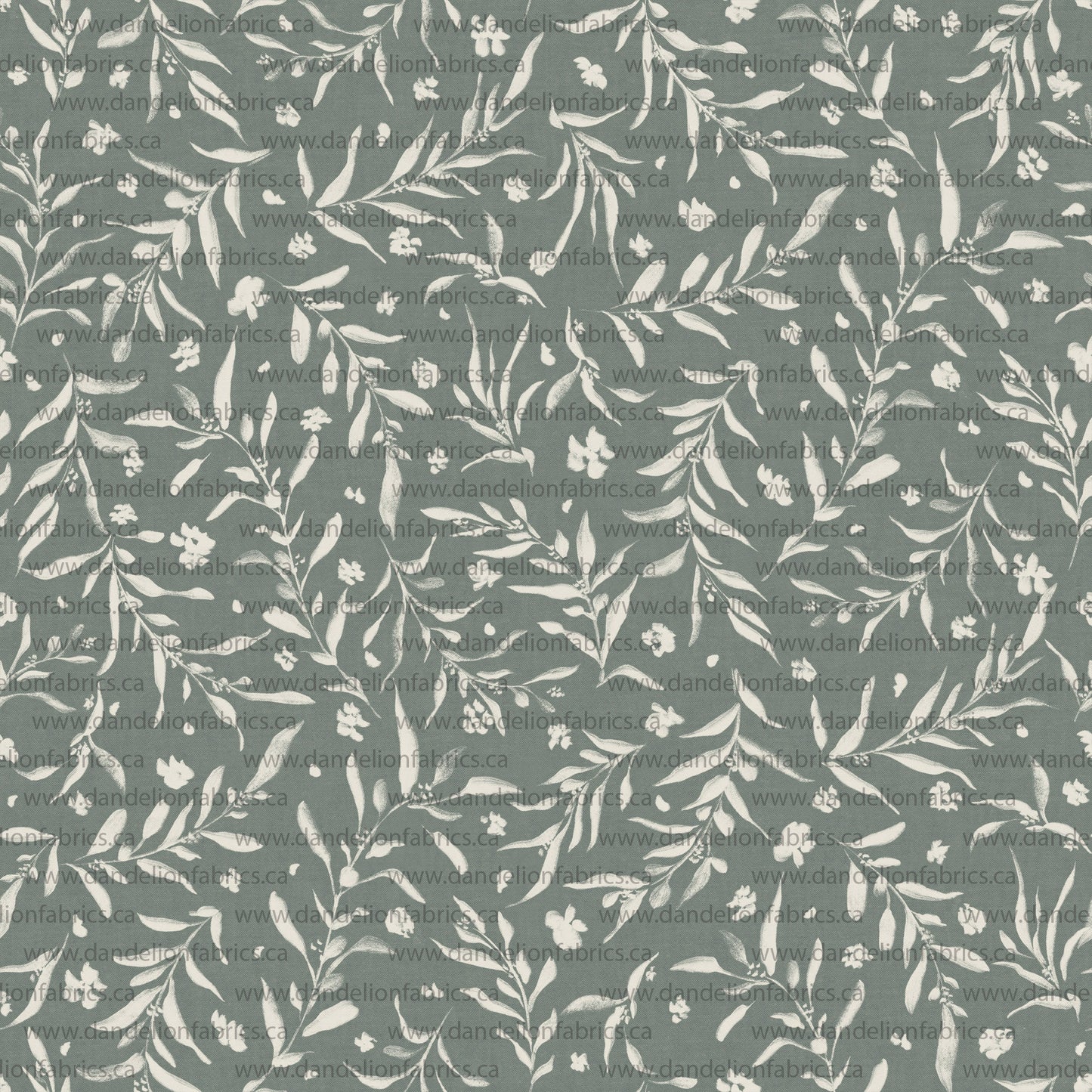 Leafy Branch Toss in Evergreen Shadow | Unbrushed Rib Knit Fabric