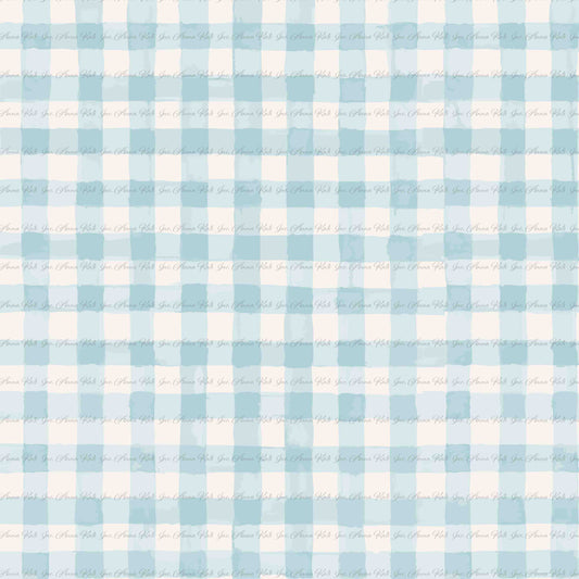 Garden's Joy: Watecolour Gingham Plaid | Chickadee Unbrushed Rib Knit Fabric