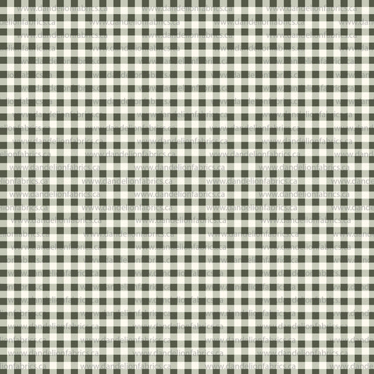 Berlin Gingham Plaid in Deep Green | Eureka Jersey Knit Fabric