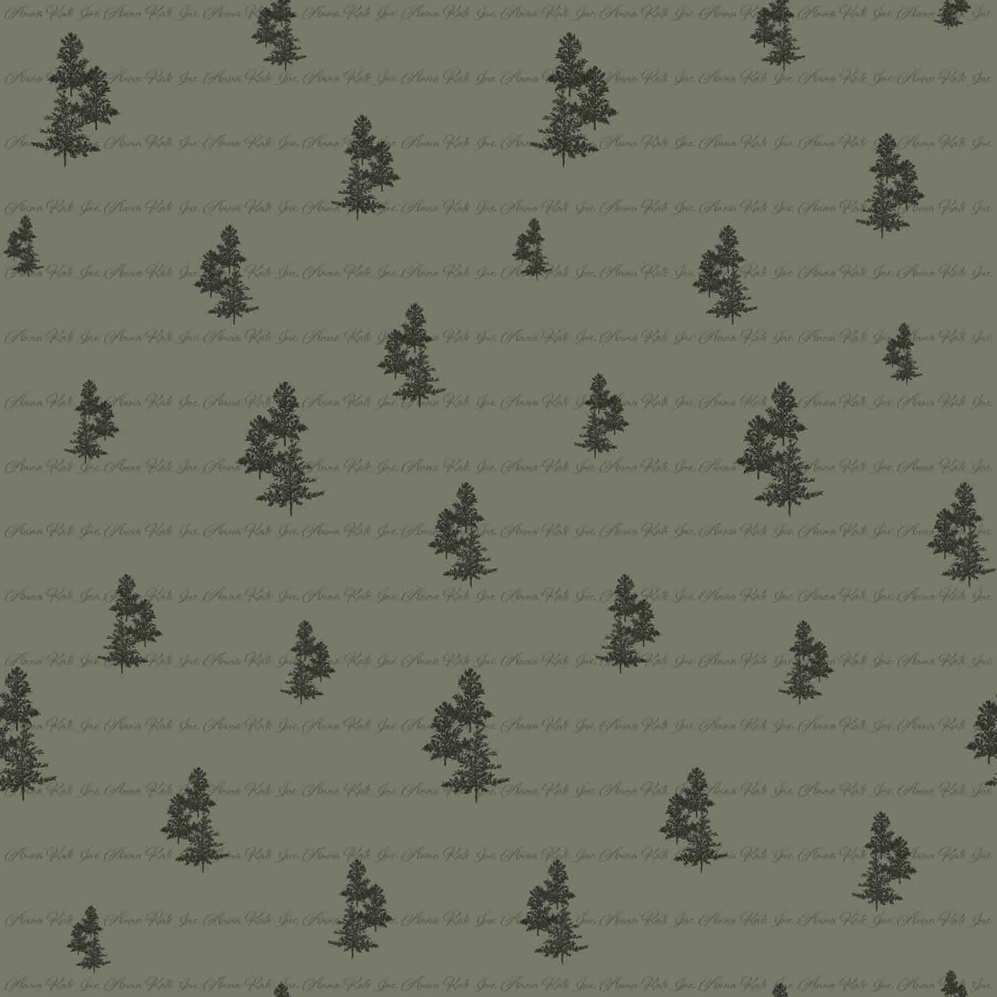 In the Wild: Trees in Olive | Pebble Stone Knit Fabric