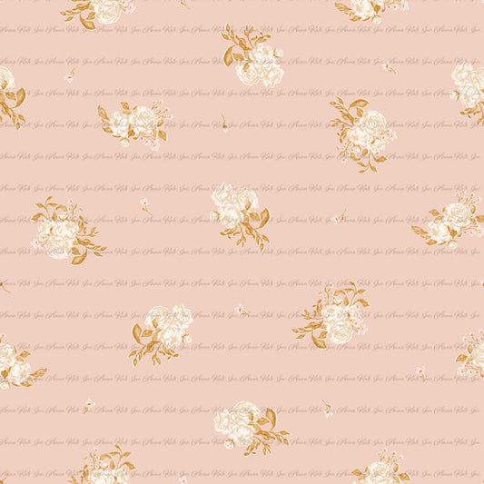 Loretta Goose: Loretta Floral in Pink | Pebble Stone Knit Fabric
