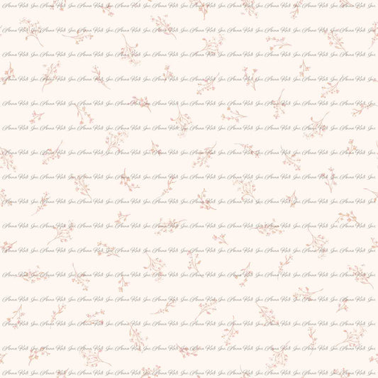 Loretta Goose: Sprigs in Pink | Pebble Stone Knit Fabric