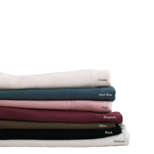 Linen Blend Woven Fabric | Steel Blue