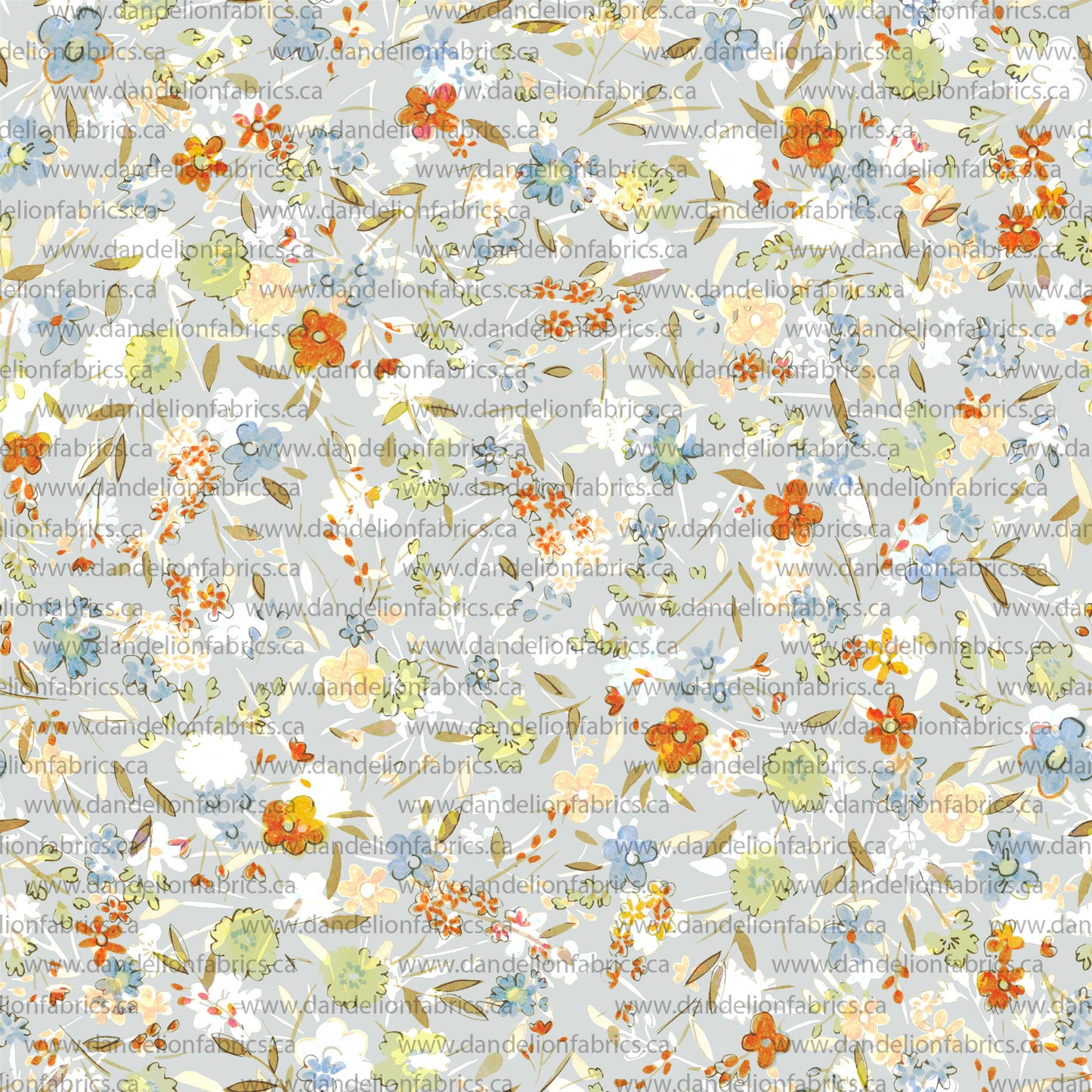 Everlie Floral in Shades of Blue | Eureka Jersey Knit Fabric