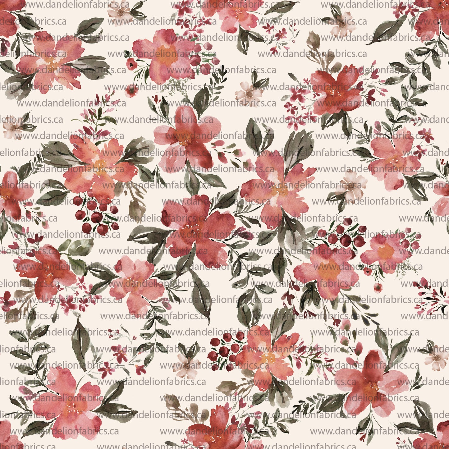 Holly Floral in Cream | Pebble Stone Knit Fabric