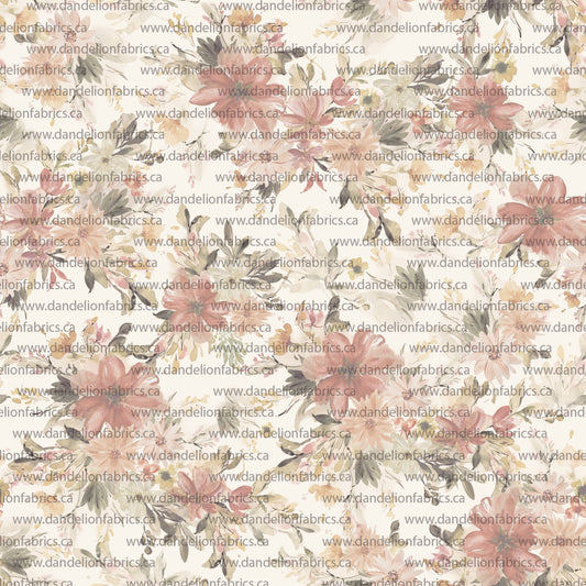 Shalom Floral | Unbrushed Rib Knit Fabric