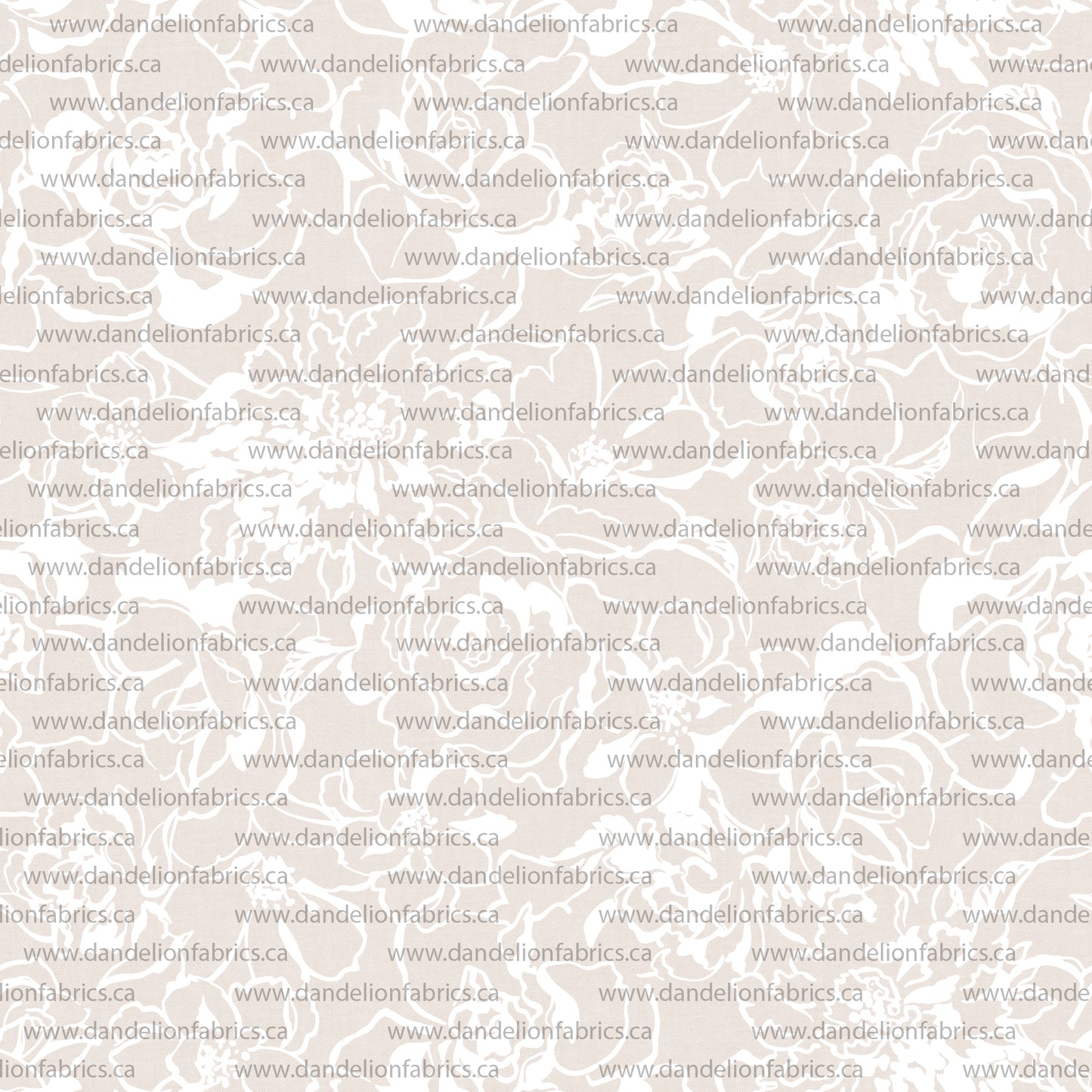 Holly Floral in Neutral | Unbrushed Rib Knit Fabric