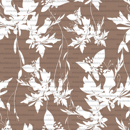 Flaw & Quality Notice Below - Save 20% | Whitney Floral in Mocha | Pebble Stone Knit Fabric