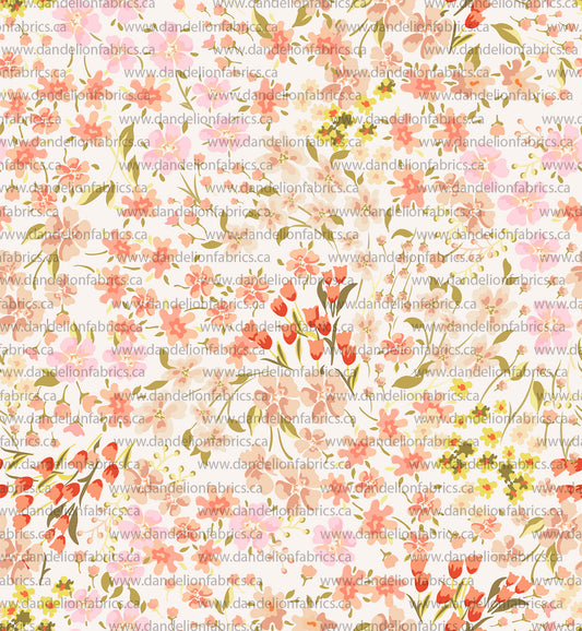 Arya Floral in Pink | Swiss Dot Knit Fabric