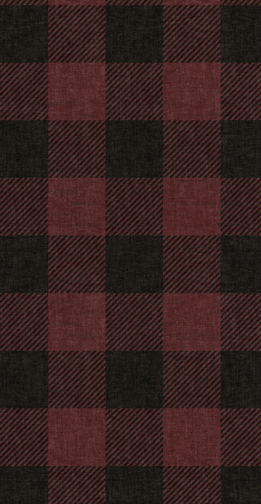 Slightly Imperfect - Read Below | Buffalo Plaid in Deep Red | Eureka Jersey Knit Fabric