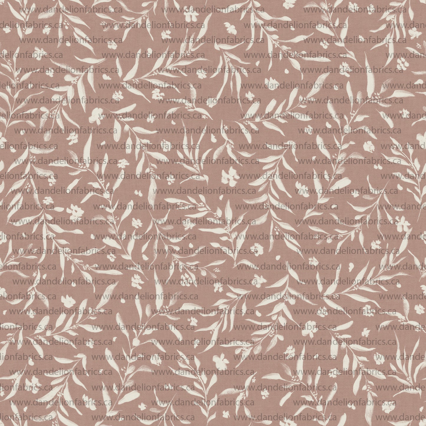Leafy Branch Toss in Dusty Rose | Unbrushed Rib Knit Fabric