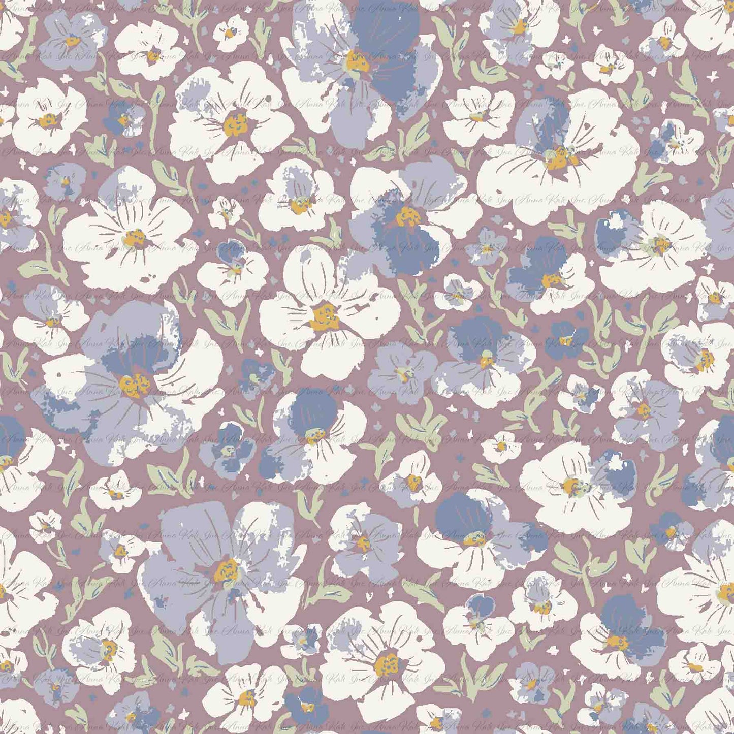 Spring Serenade: Victoria Floral in Purple | Pebble Stone Knit Fabric