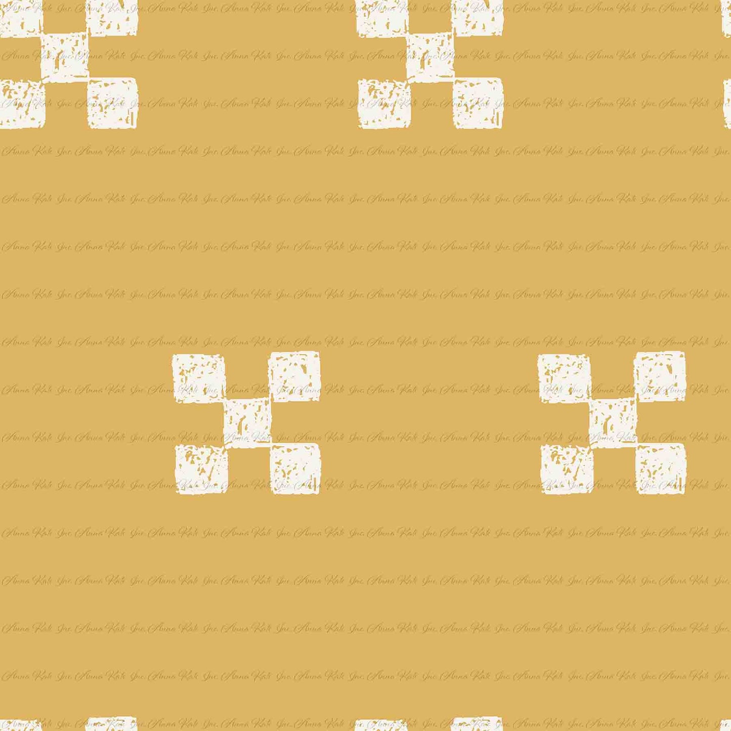 Spring Serenade: Geometric Print in Yellow | Pebble Stone Knit Fabric