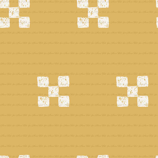 Spring Serenade: Geometric Print in Yellow | Pebble Stone Knit Fabric