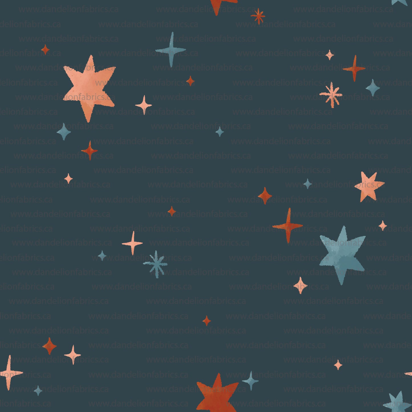 Star Print in Navy | Brushed Waffle Knit Fabric