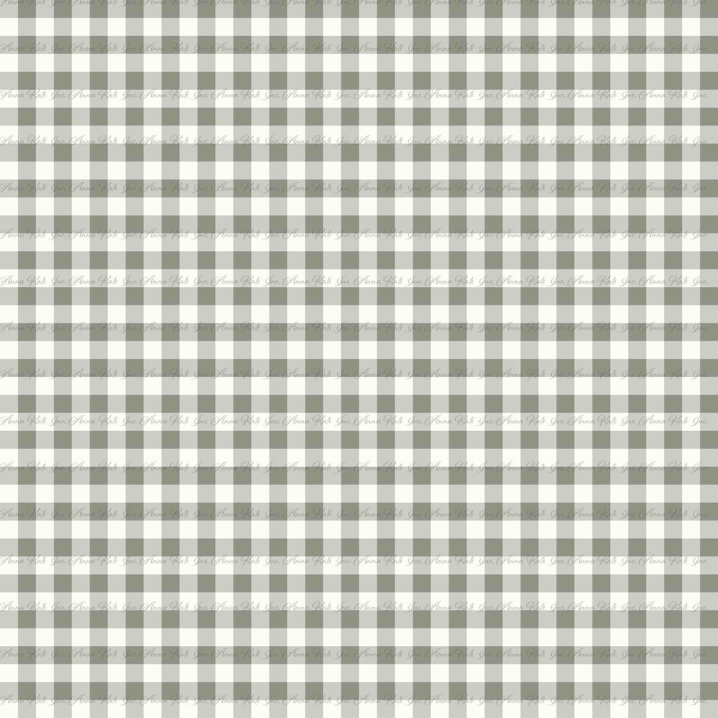 Farm & Rose: Gingham Plaid in Green | Pebble Stone Knit Fabric