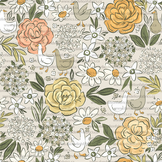 Ducks & Blooms | Eureka Jersey Knit Fabric