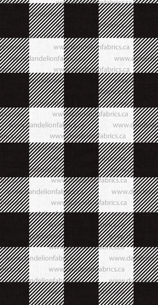 Buffalo Plaid in Greyish White | Eureka Jersey Knit Fabric